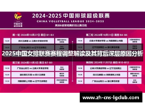 2025中国女排联赛赛程调整解读及其背后深层原因分析