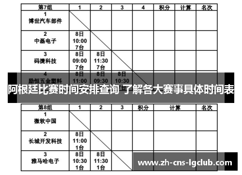 阿根廷比赛时间安排查询 了解各大赛事具体时间表 阿根廷比赛时间安排查询 了解各大赛事具体时间表